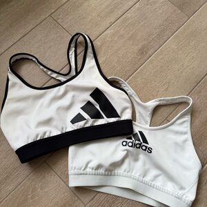 Set of 3 Adidas sports bras in white and pink 
Please check pictures